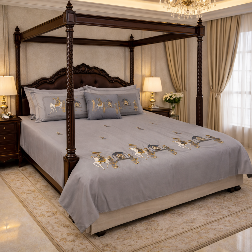 Royale Doli Hand-Embroidered Wedding Bedsheet Set