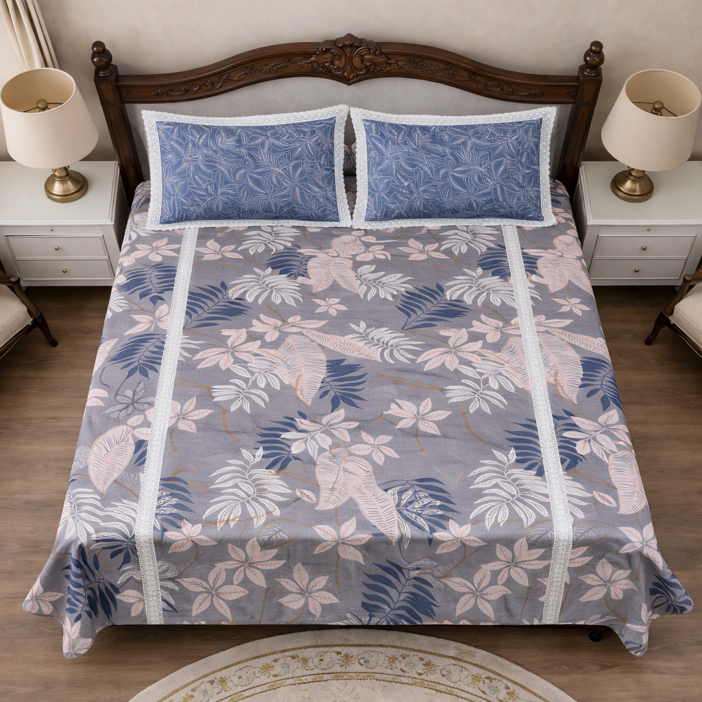 Blue Fern Bedsheet